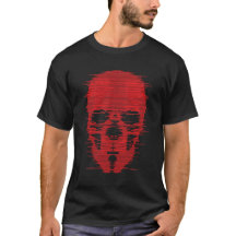 Arte de Caveira Vermelha com Glitch