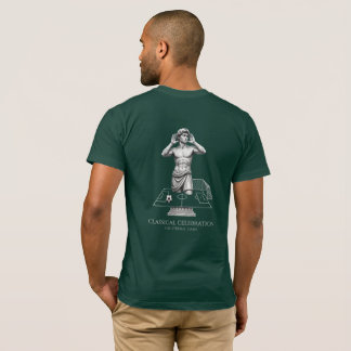 Camiseta Arte de Celebração de Futebol com Estátua Clássica