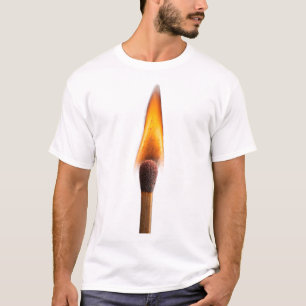 Camiseta Arte de Chama de Palito de Fósforo Queimando – Faí