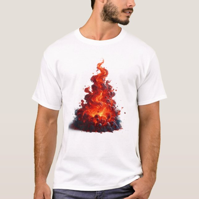 Camiseta Arte de Chama Giratória (Frente)