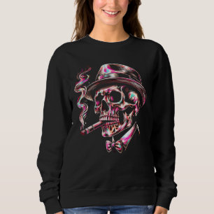 Camiseta Arte de charuto Caveira Colorida