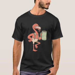 Camiseta Arte de Citação de Café Flamingo Engraçado