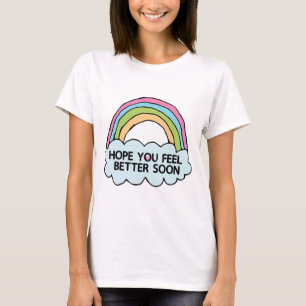 Camiseta Arte de Clipe em Nuvem do Rainbow Enviando-Lhe Bem
