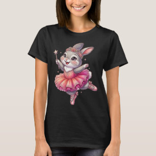 Camiseta Arte de coelho bailarina engraçada e fofa coelho b