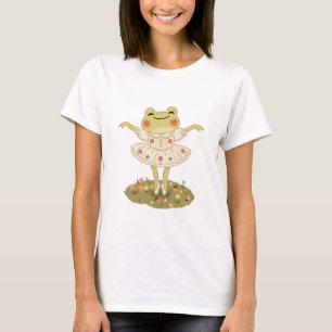 Camiseta Arte de Cogumelo Sapo Ballet Cottagecore