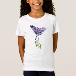 Camiseta Arte de colagem insetos arte BUTTERFLY XMAS LUZ