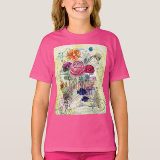 Camiseta Arte de colagem mista caprichosa