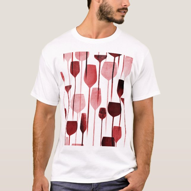 Camiseta Arte de colagem: padrões de bebidas em festas. (Frente)
