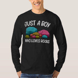 Camiseta Arte de Coleta de Rochas para Meninos Crianças Geo