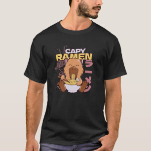 Camiseta Arte de Comida de Animal Fofo Amante de Ramen Capi