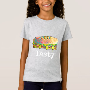 Camiseta Arte de comida fofa e sandes