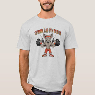 Camiseta Arte de condicionamento físico de gato Sphynx comp