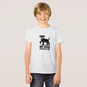 Camiseta Arte de Contorno de Cachorro Divertido "Meu Cachor