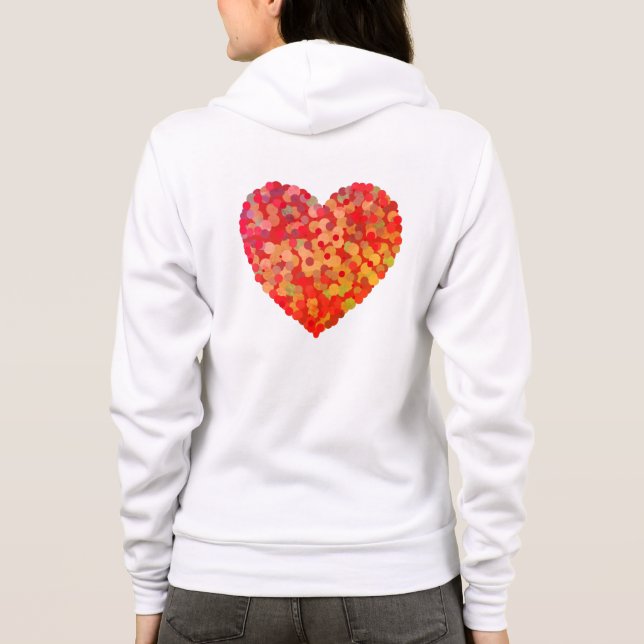 Camiseta Arte de Coração Abstrato com Confetes (Verso)