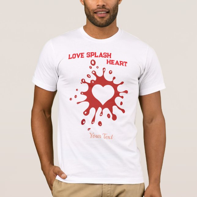 Camiseta Arte de Coração com Efeito de Tinta – Design Criat (Frente)