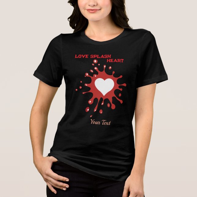 Camiseta Arte de Coração com Efeito de Tinta – Design Criat (Frente)