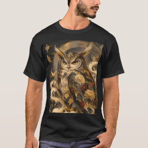 Camiseta Arte de Coruja Japonesa   Design Tradicional de Co