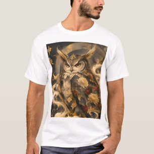Camiseta Arte de Coruja Japonesa   Design Tradicional de Co