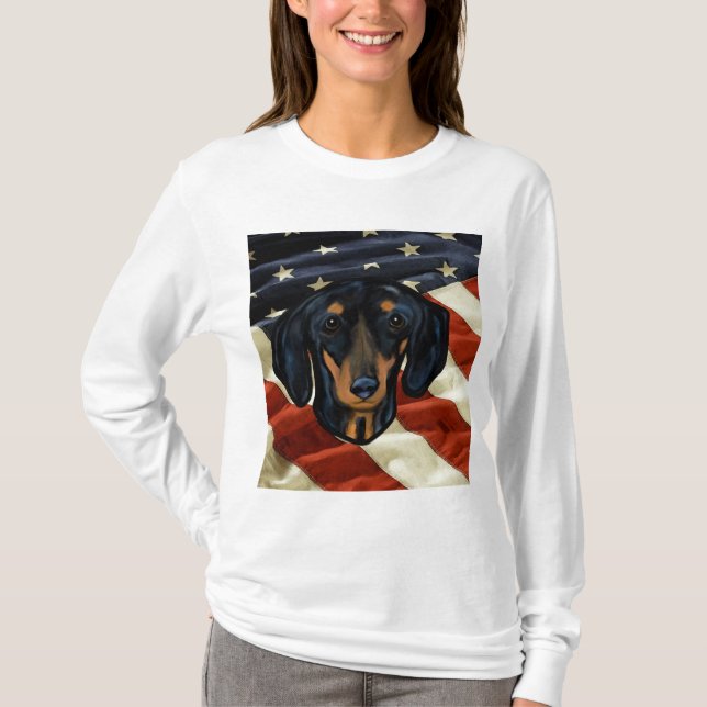 CAMISETA ARTE DE DACHSHUND (Frente)