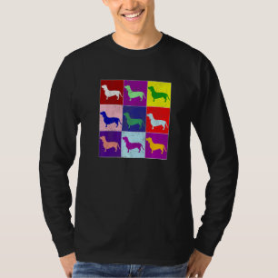 Camiseta Arte de Dachshund Color Pop Tipo Cachorro Salsicha