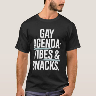Camiseta Arte de declaração de Vibrações e Lanches da Agend