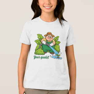 Camiseta Arte de desenho animado de agricultor de jardinage