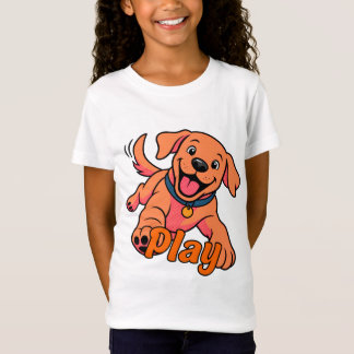 Camiseta Arte de desenho animado de cachorrinho fofo e brin