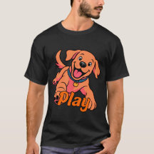 Arte de desenho animado de cachorrinho fofo e brin