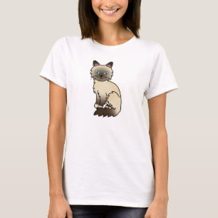 Camiseta Arte de desenho animado de gato Birman / Ragdoll C