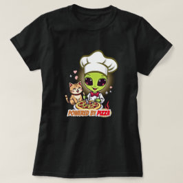 Camiseta Arte de desenho animado de gato chef alienígena pi