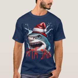 Camiseta Arte de desenho animado de Natal do tubarão com ci