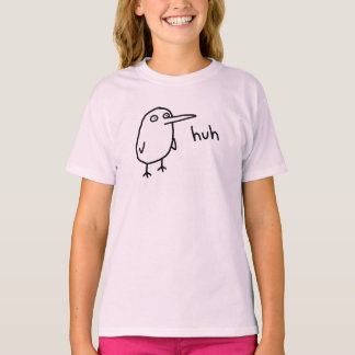 Camiseta Arte de Desenho Animado de Pássaro Confuso Engraça