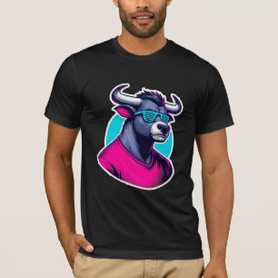 Camiseta Arte de Desenho Animado de Touro Legal