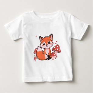 Camiseta Arte de desenho animado de uma raposa Kawaii fofa