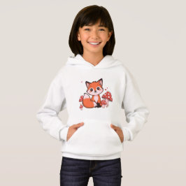 Camiseta Arte de desenho animado de uma raposa Kawaii fofa 