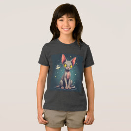 Camiseta Arte de desenho animado espacial de gato Sphynx ju