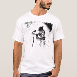 Camiseta Arte de Desenho da Banda ao Vivo de Música Blues c