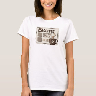 Camiseta Arte de Design de Café Dourado Legal PRIMEIRO SALV