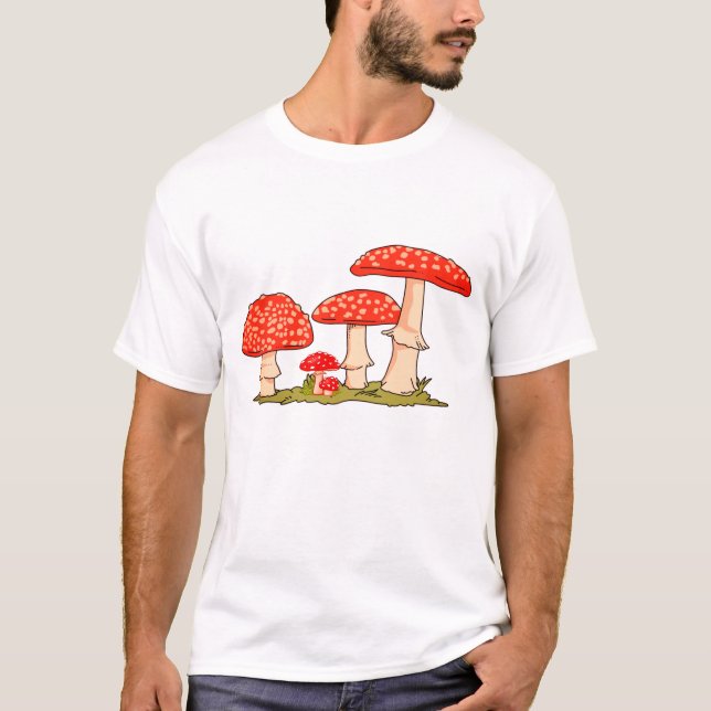 Camiseta Arte de design de cogumelos muito fofa (Frente)