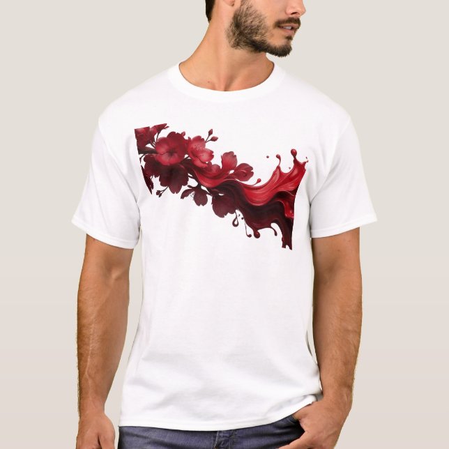 Camiseta Arte de Design de FLOR ABSTRATA Ousada (Frente)