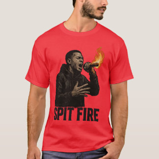 Camiseta Arte de Design de garota de Rap Spit Fire
