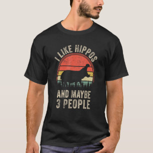 Camiseta Arte de Design de Hipopótamo Engraçado Gráficos de