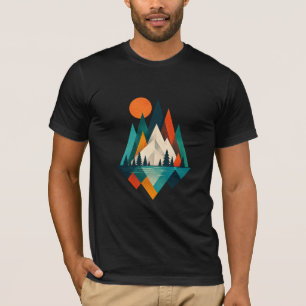 Camiseta Arte de Design de Paisagem Montanhosa Geométrica M
