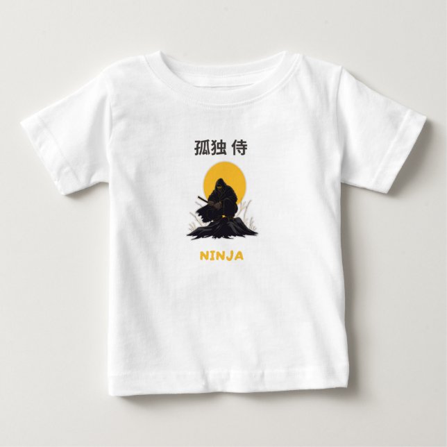 Camiseta Arte de Design de Samurai Ninja Solitário (Frente)