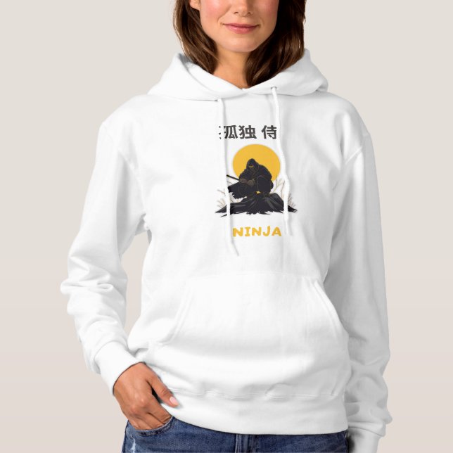 Camiseta Arte de Design Ninja Samurai Solitário (Frente)