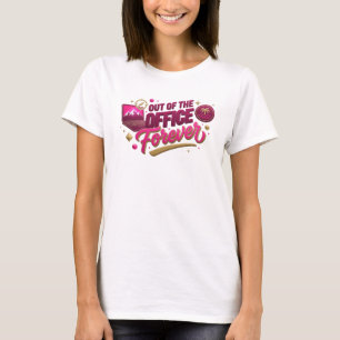Camiseta Arte de Design Vermelho Divertido FORA DO TRABALHO