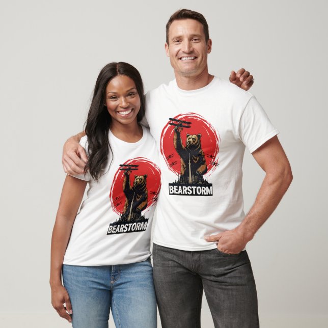 Camiseta Arte de Devastação da Cidade Bearstorm (Unissex)