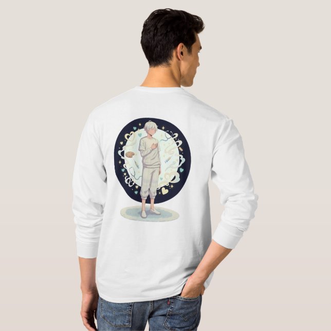 Camiseta Arte de Doutor de Anime Suave (Parte Traseira Completa)
