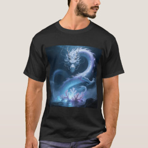 Camiseta Arte de Dragão Aquático Chinês com Projeto de Fant