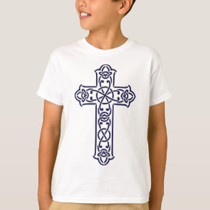 Camiseta Arte de Entrelaçamento Gráfico da Cruz Celta